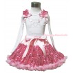 Valentine's Day White Tank Top Light Pink Sequins Ruffles Light Pink Bows & Sparkle Rhinestone Daddy's Princess Print & Bling Light Pink Sequins Pettiskirt MG1454